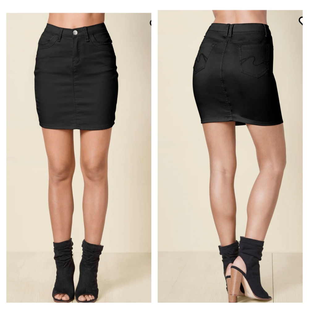 Venus Black Mini Jean Skirt Sz 2